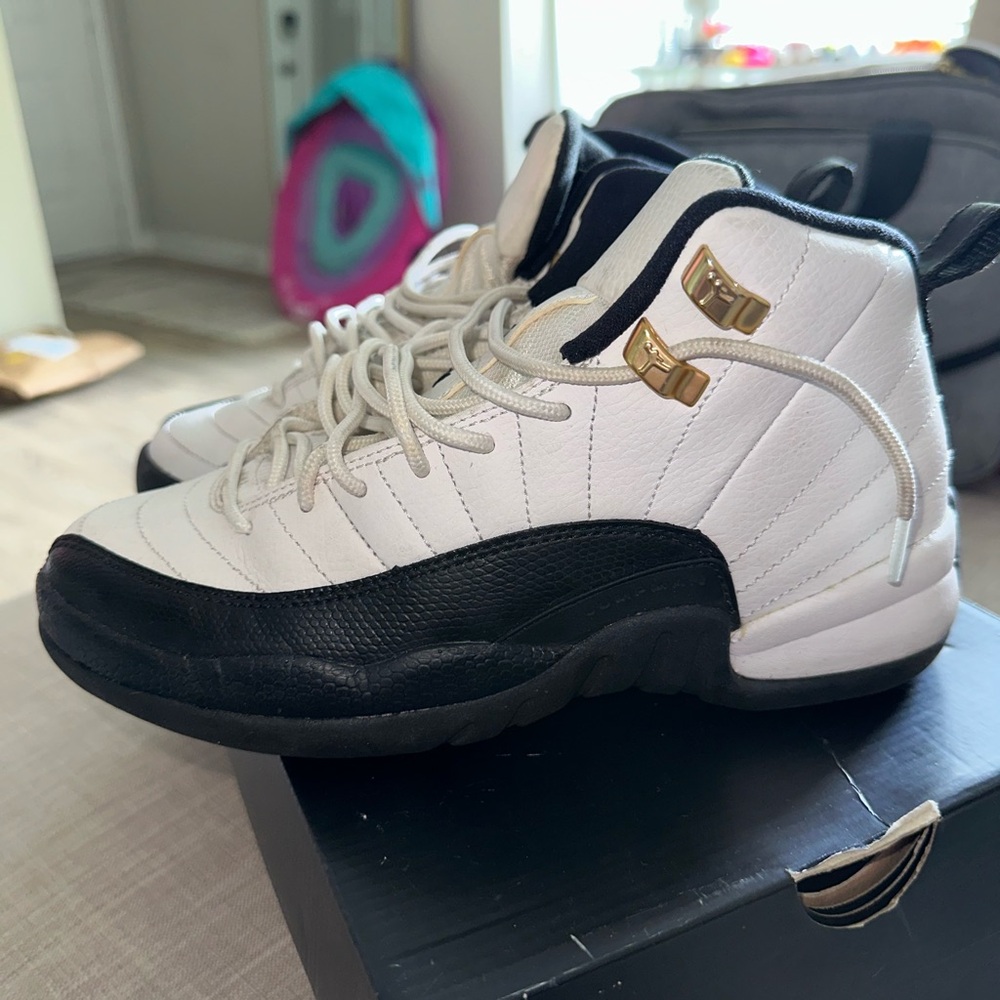 Jordan Retro 12 Sneakers - White, Black, Gold - Picture 3 of 6